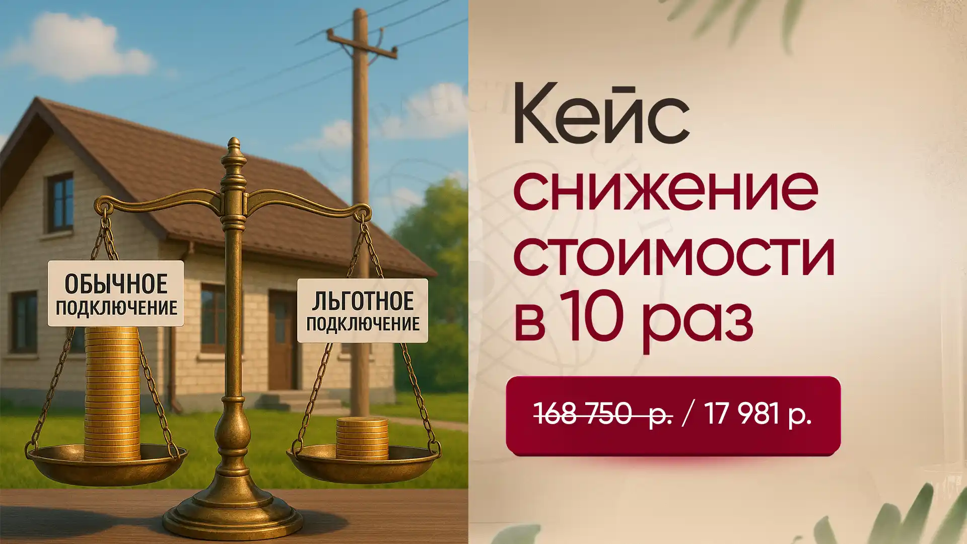 Снижение стоимости технологического присоединения в 10 раз