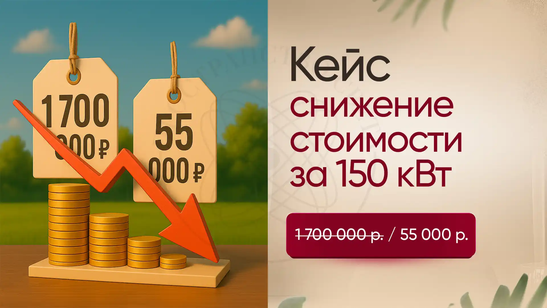 Снижение стоимости увеличения мощности с 1,7 млн до 55 тыс